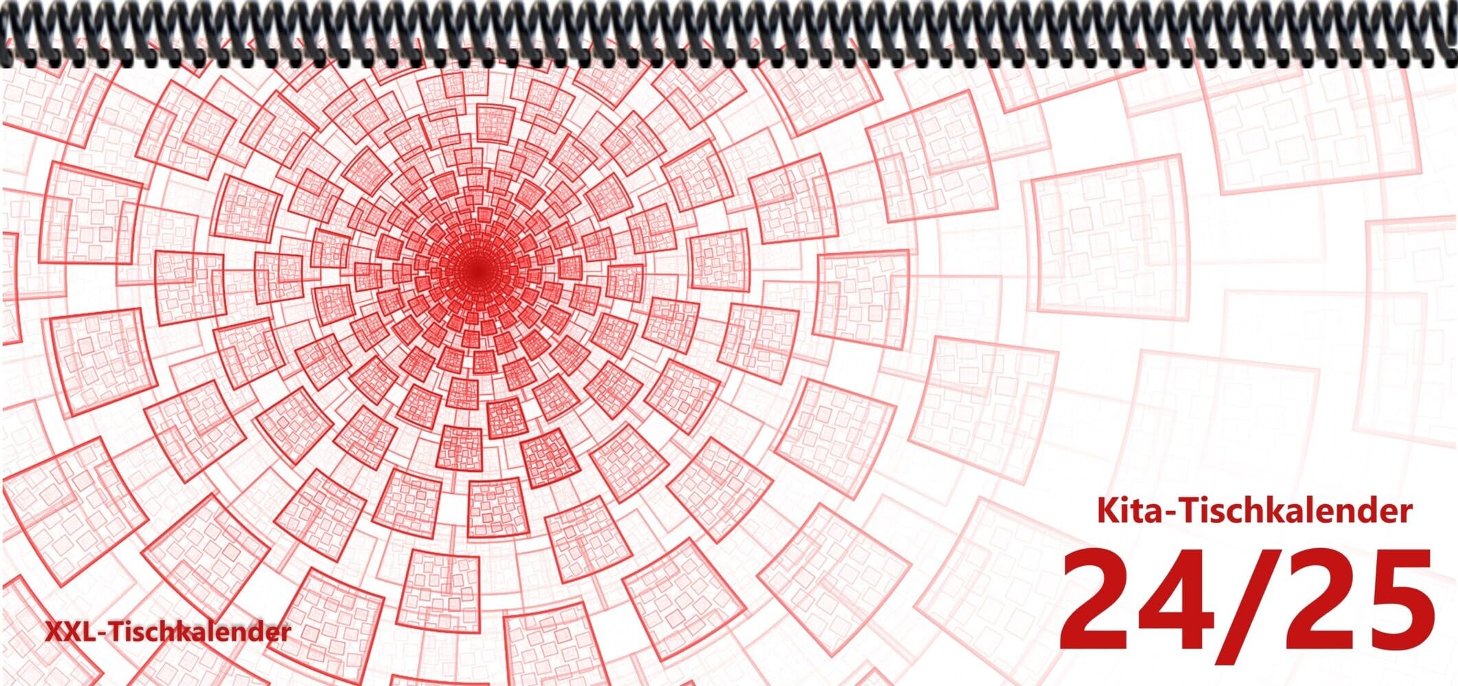 KiTa - Tischkalender 2024/25: XXL-Tischkalender, Bunt-Kalender Tunnel rot 14,5 x 32,5 cm