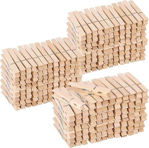 Miniatura 1 de 500 pinzas de madera grandes  pinzas de madera resistentes para ropa colgante de ropa  Alfileres de madera para manualidades