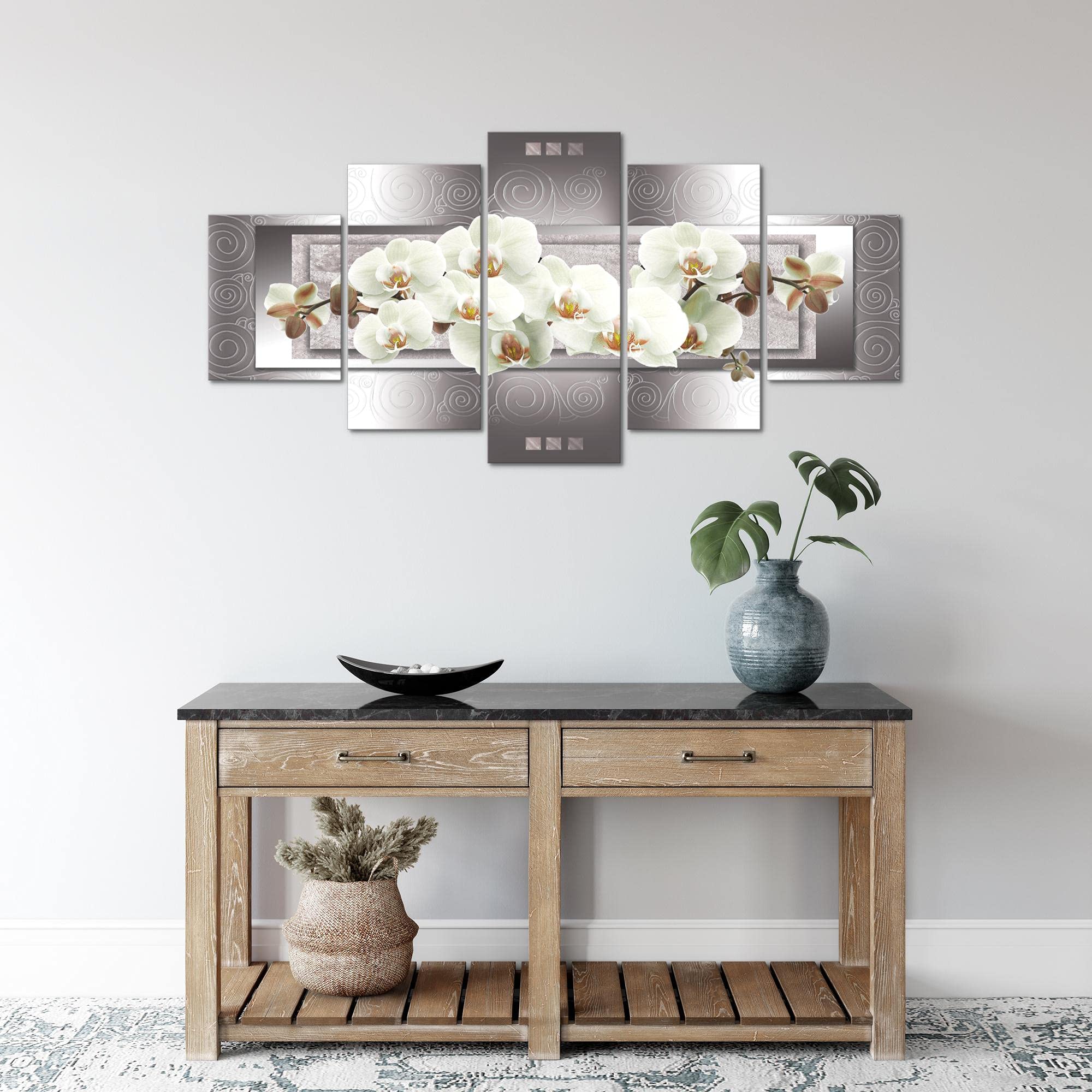 Decomonkey - Impression Sur Toile Intissée Bouddha 100x50 5 Pièces, Cadre 100x50