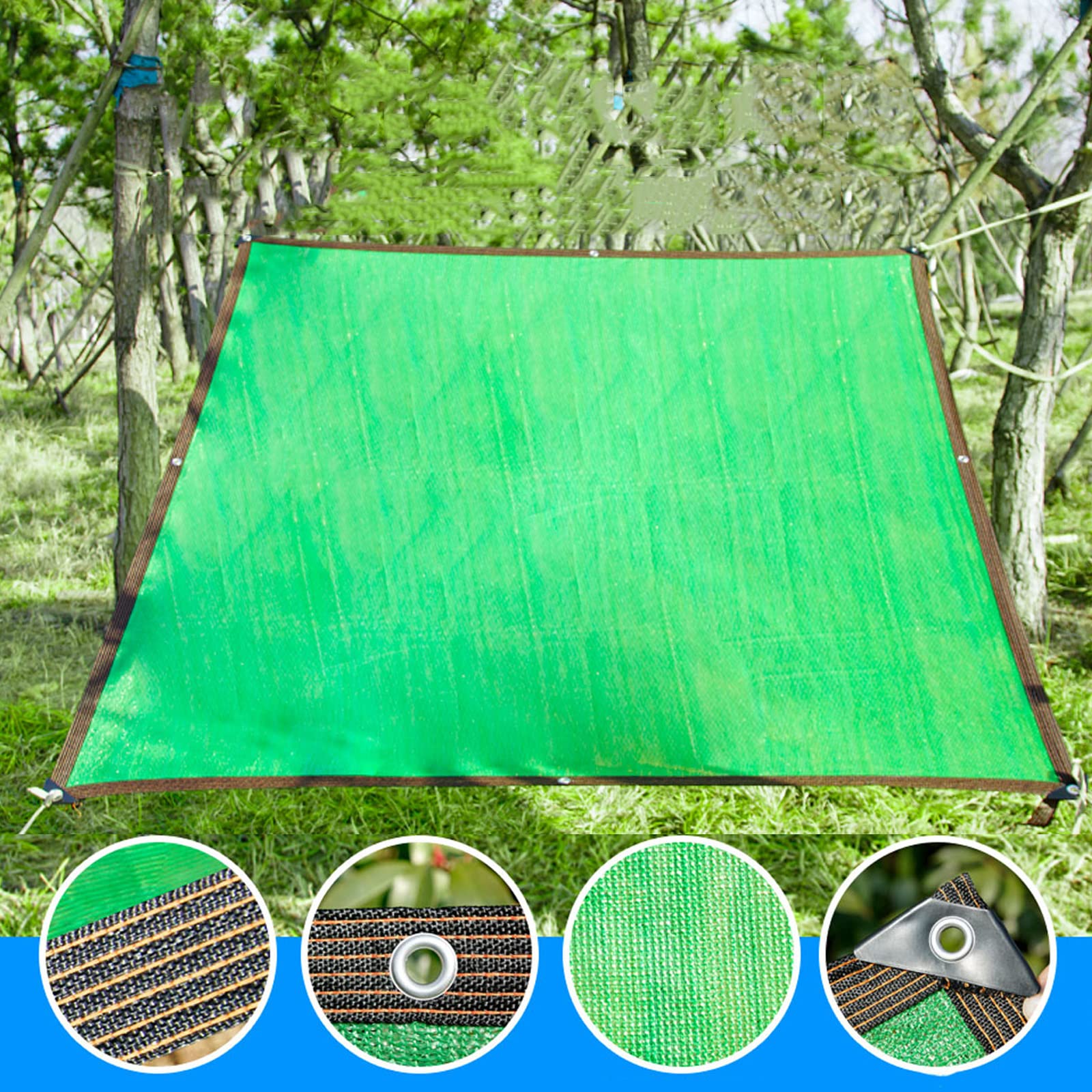 Red de Sombra,Toldo Parasol,80% Malla Sombreo,Transpirable,Anti-envejecimiento,con Cinta Adhesiva Arandelas Y Cuerda,para Patio Al Aire Libre BalcóN Jardín,Verde (8x9m)