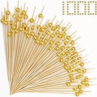 1000 Pieces Cocktail Picks Fancy Toothpicks for Appetizers 4.7 Inch Bamb...