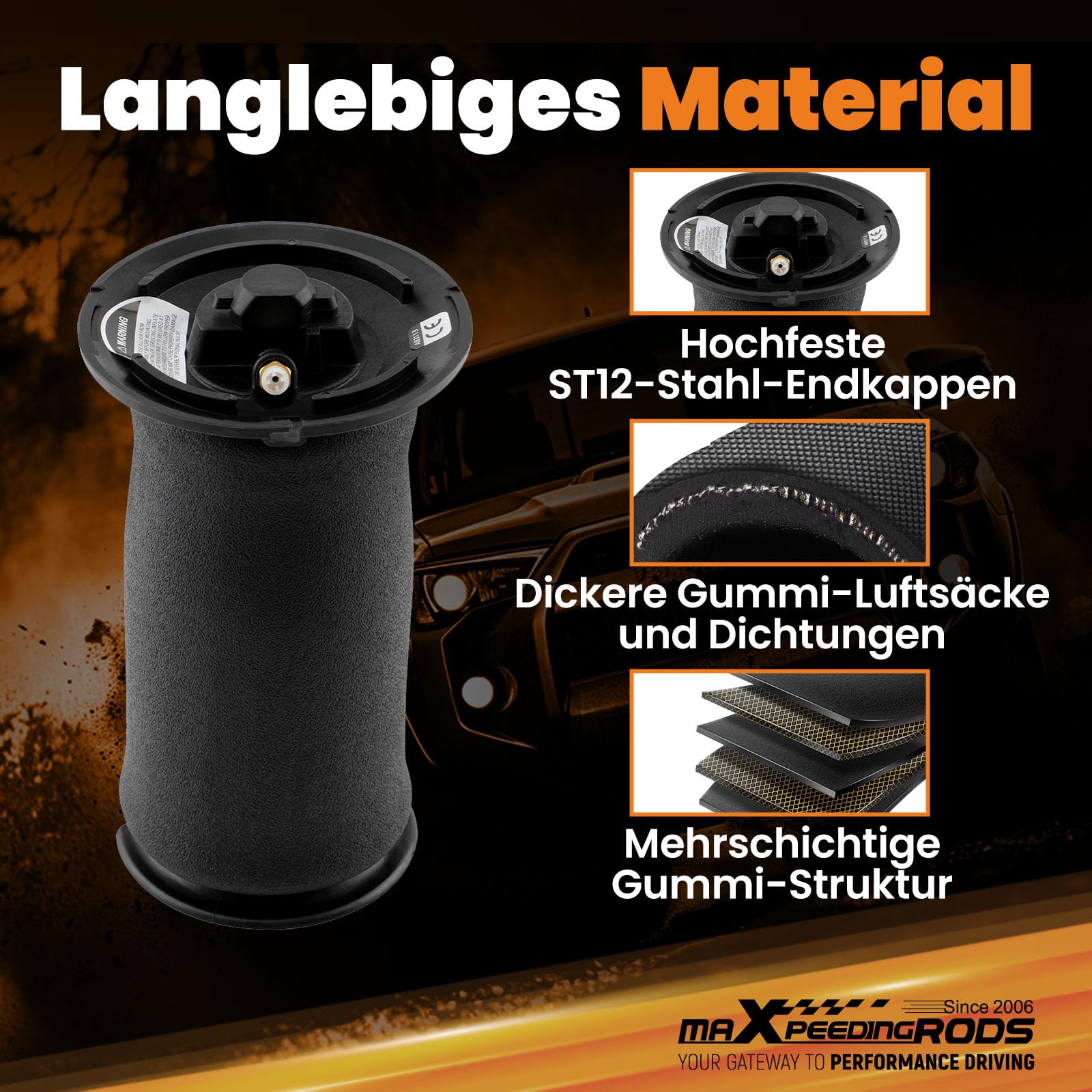 maXpeedingrods 2X Luftfeder für 5er Touring E61 37126765602 37126765603 Luftfederung Hinten