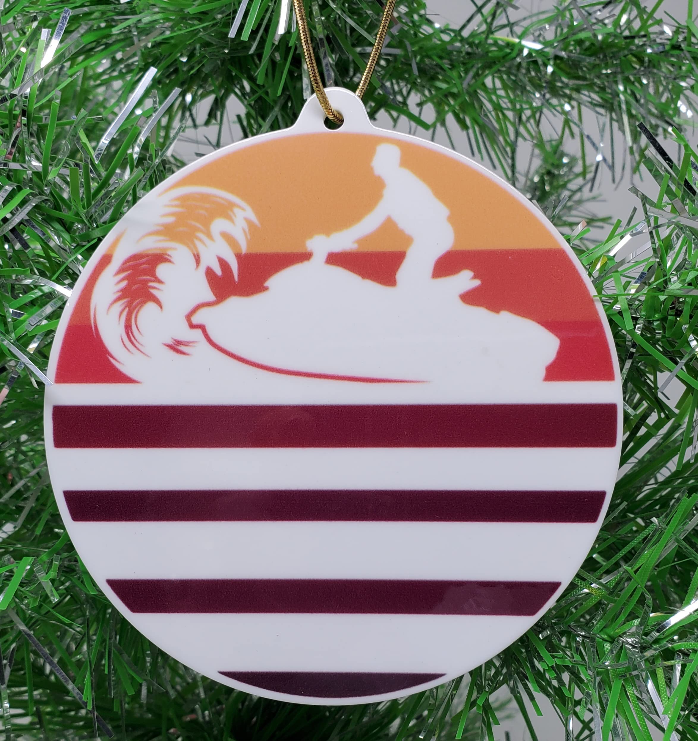 Jet Skiing Water Sports Wave Runner Jet Ski Boating Themed Christmas Tree Ornament (J97)