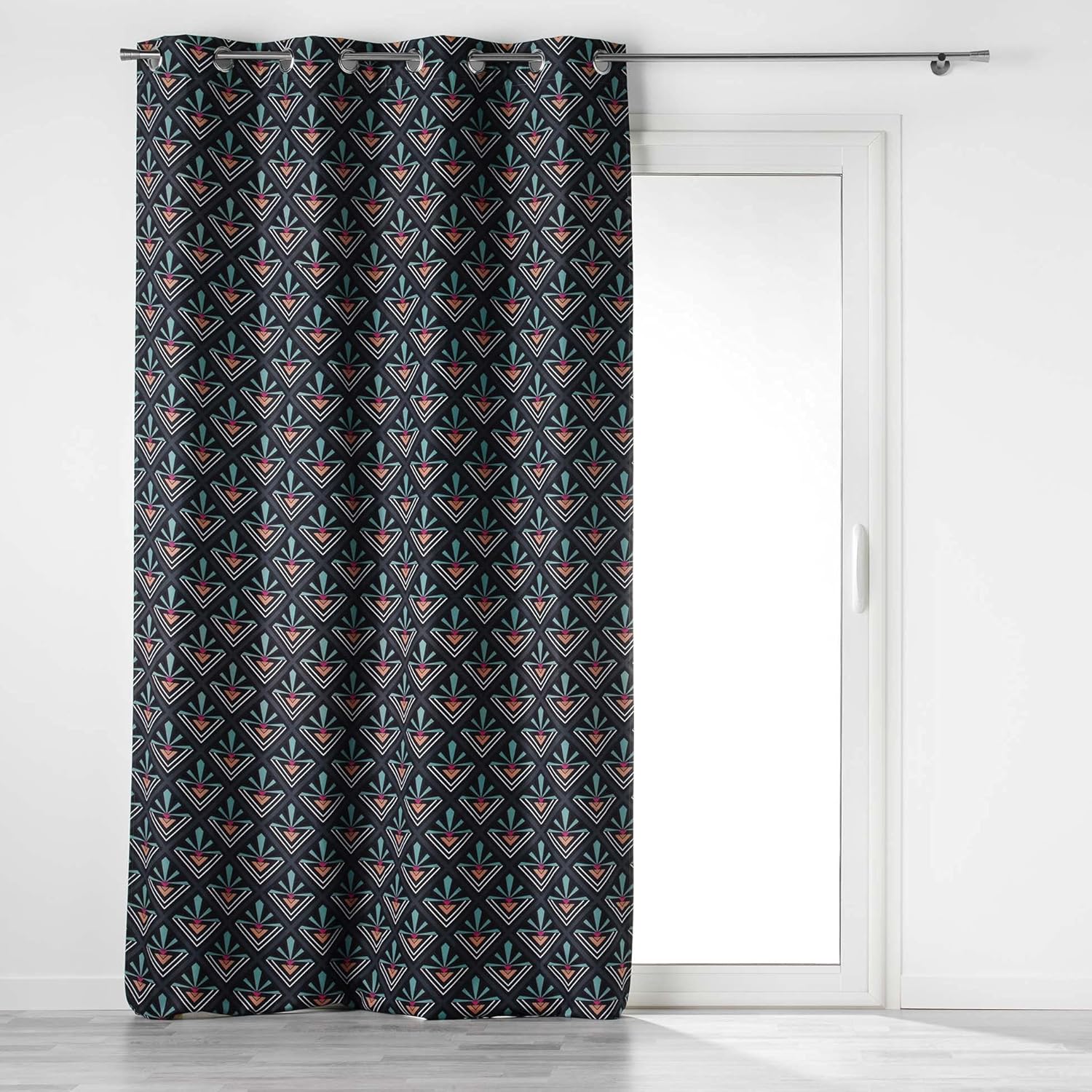 Douceur d'Intérieur Eyelet Curtain 135 x 260 cm Blue, W 102.4" x L 53.1" (1 Panels)