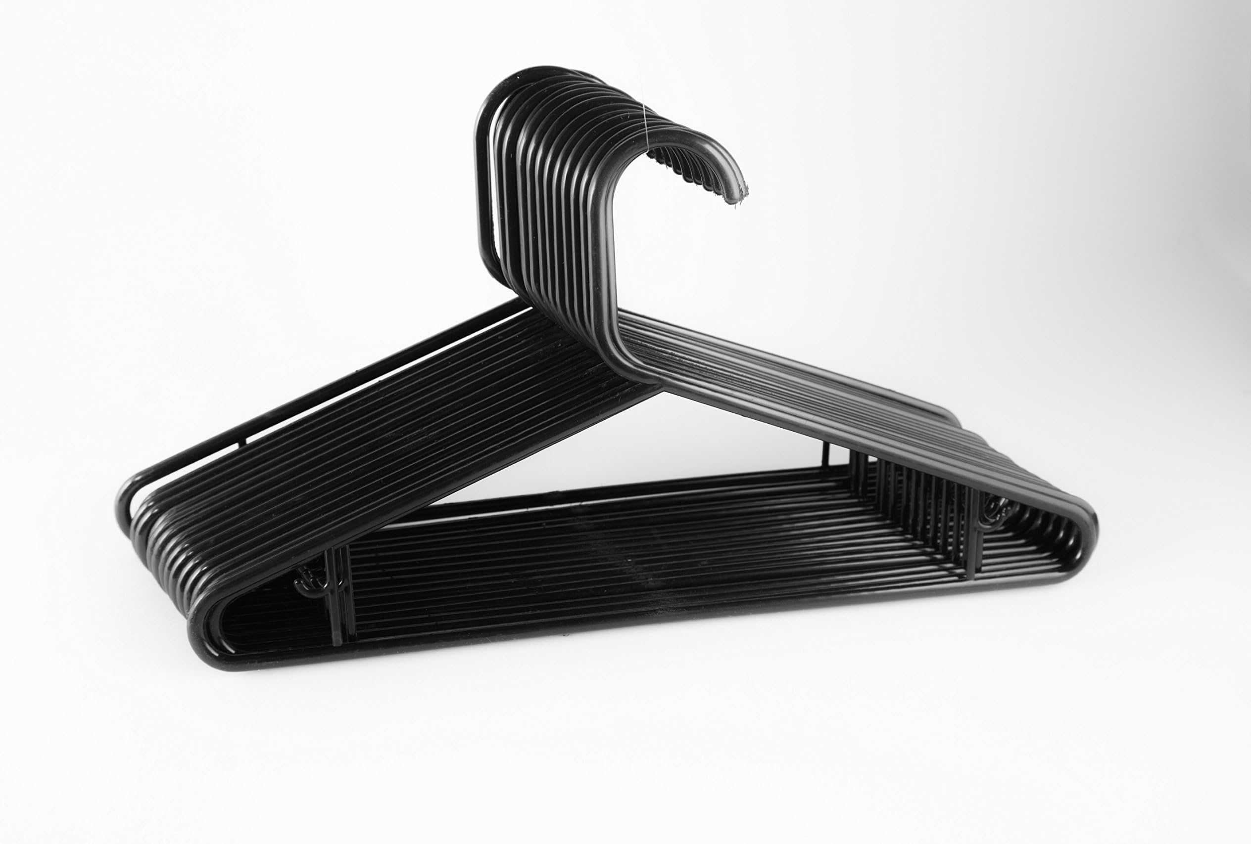 ASI PLASTIC Lightweight Plastic Adult Hangers. Black- 16 ct.