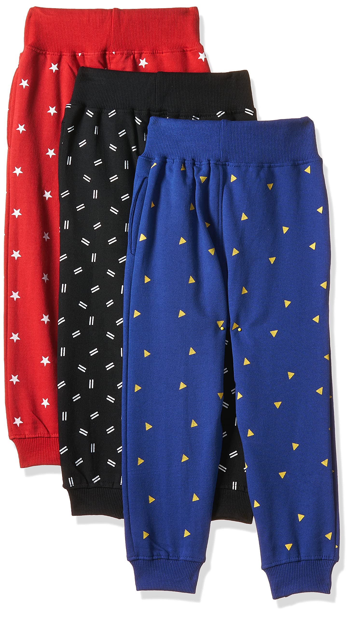T2F Paquete de 3 pantalones de chándal de algodón estampados de ajuste regular para niñas