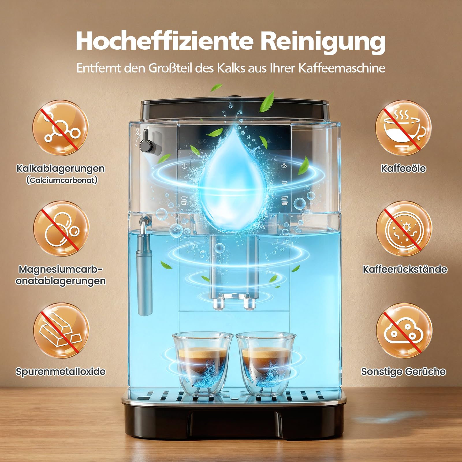 Descalcificador para cafetera DeLonghi, descalcificador de repuesto para DeLonghi DLSC500, accesorios de mantenimiento, ingredientes vegetales, 500 mlx4 botellas, 20 latas descalcificadoras