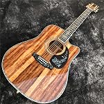 Merida 41 inch Cutaway Solid Koa Acoustic Guitar Ebony Fingerboard Abalone Inlays