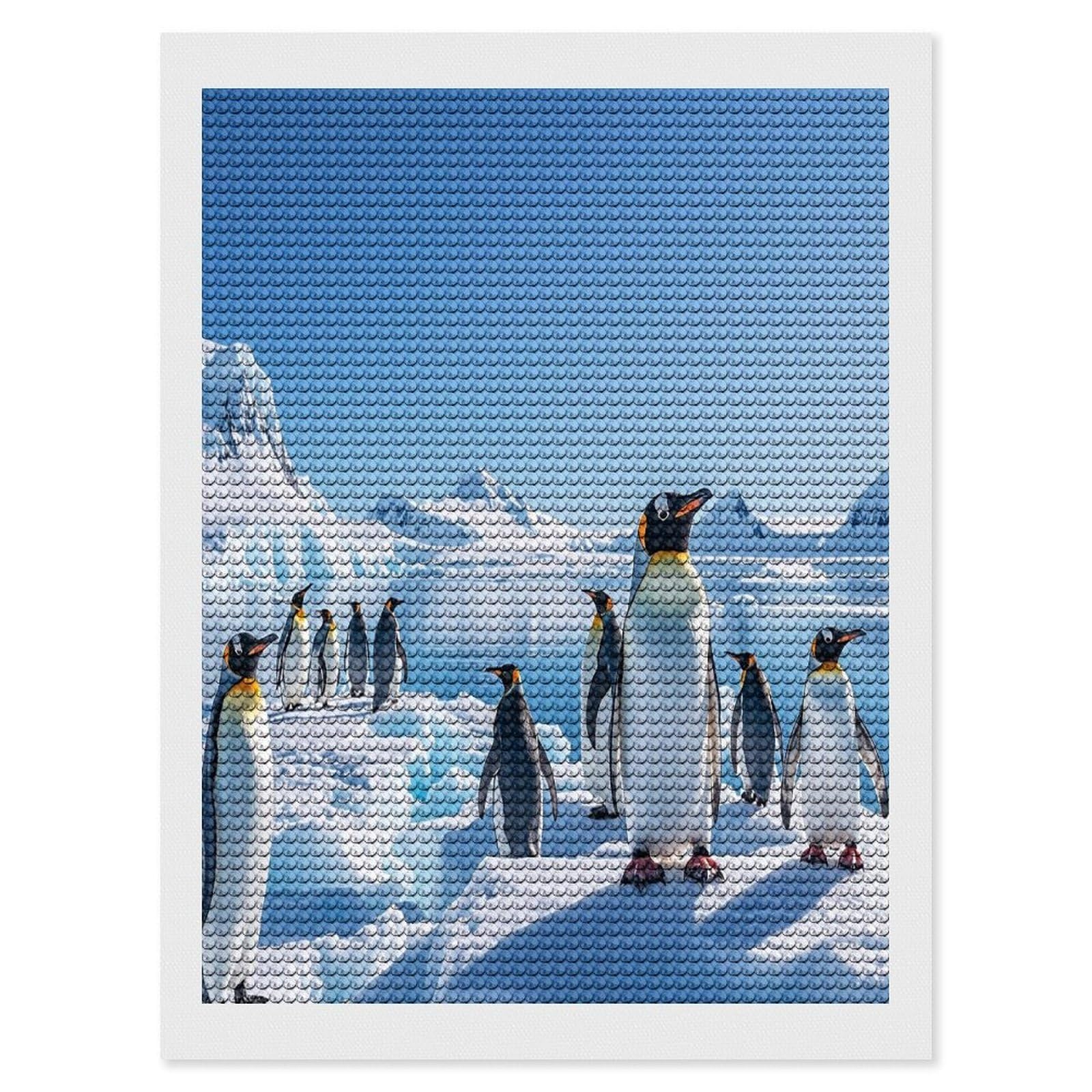 FekiLoot Penguin Antarctica Ice Diamond Painting Kits for Adults Full Round Drill Diamond Art Kits for Beginners 5D DIY Diamond Dots Paintings Diamonds Pictures Gem Art Home Wall Decor 12"x16"