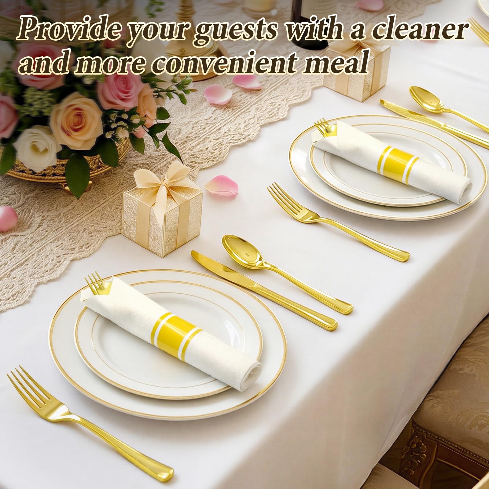 Gold Disposable Silverware Set - 50 Piece -3 Gold Disposable Silverware Set - 50 Piece -3