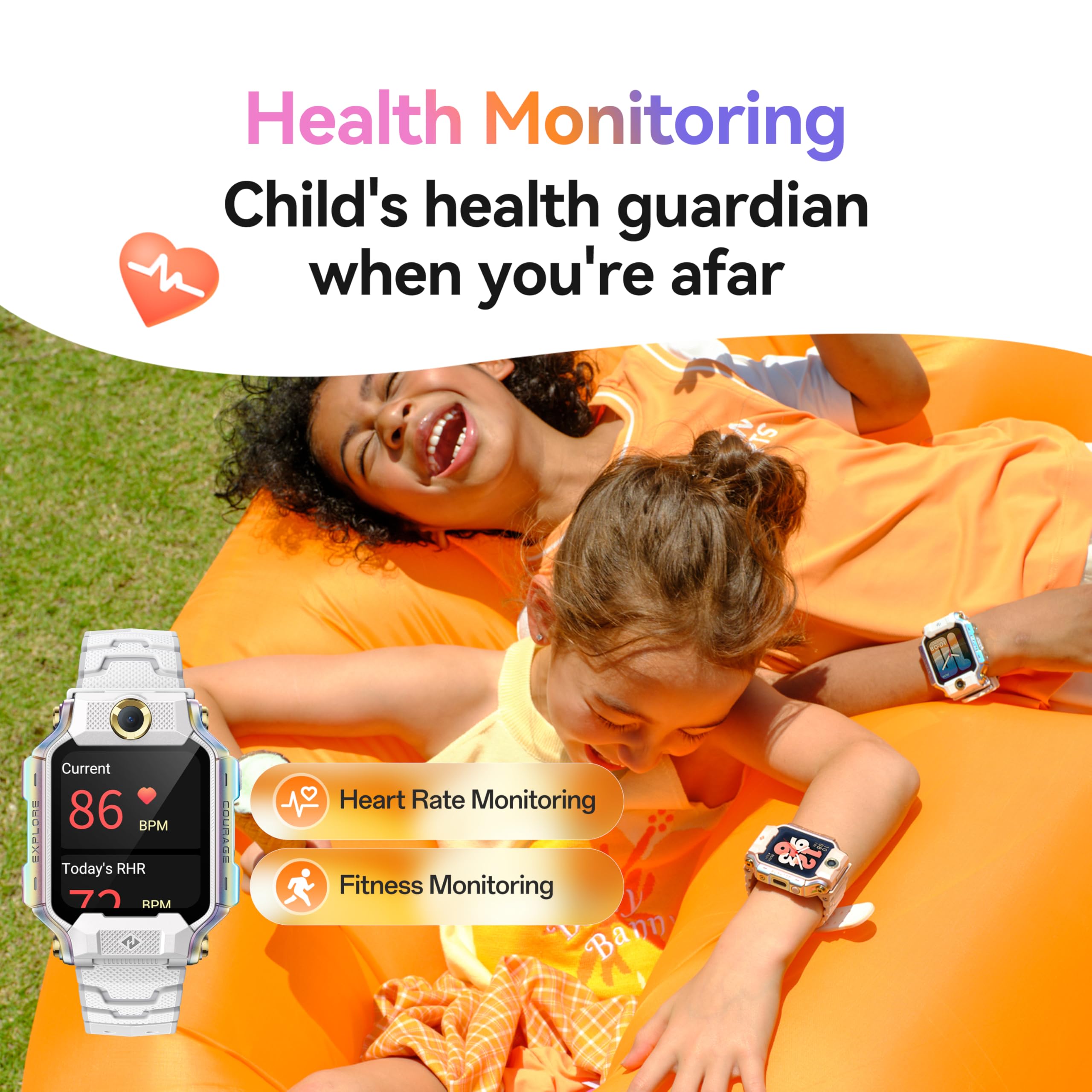 imoo X10 Smartwatch, zegarek dla dzieci z długotrwałym nagrywaniem wideo HD i rozmową telefoniczną, dziecięcy zegarek GPS z 14-dniową historią, tryb wielu sportów i wodoodporność IPX8 (Biały)