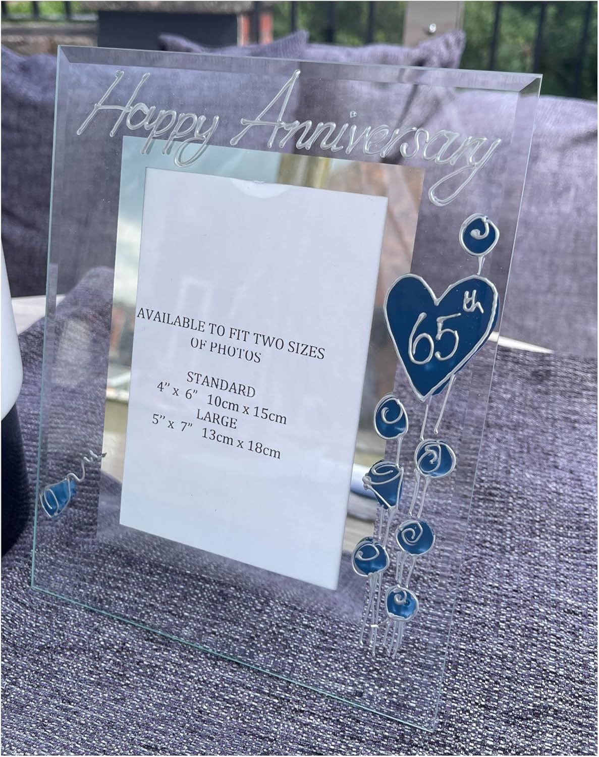Dreamair 65th Anniversary Photo Frame: Port (Flower) (Blue Sapphire Wedding Anniversary)
