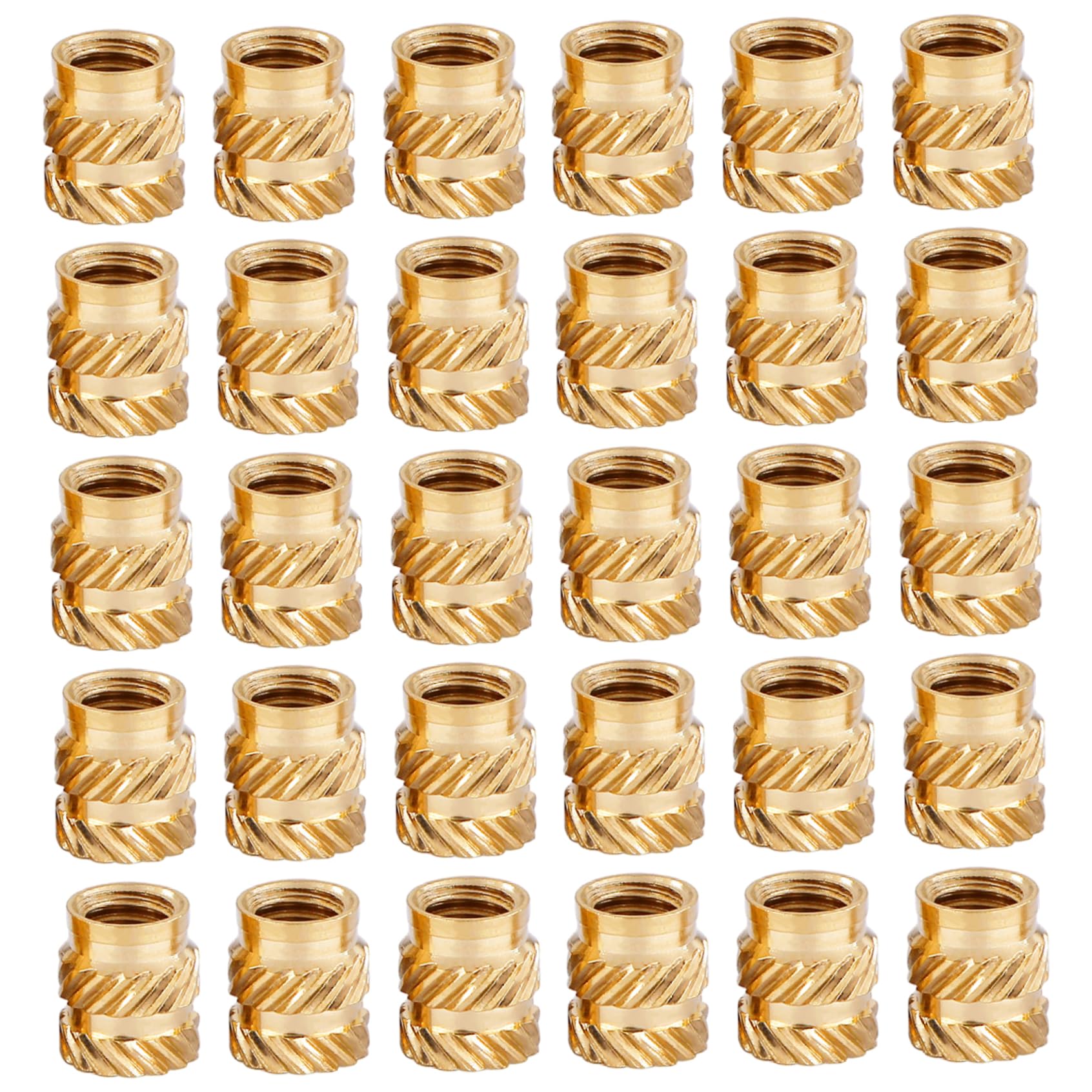 1/4 Threaded Insert, 30PCS 1/4 Threaded Inserts, Brass Knurled Nut, Heat Set Insert for 3D Printing Components and Plastic Parts