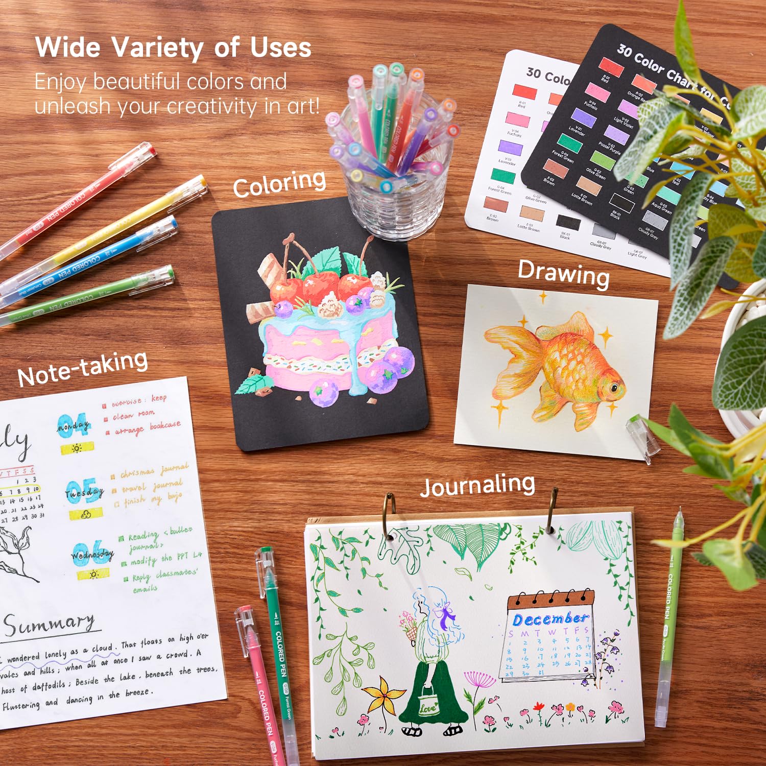 Shuttle Art 30 Color Gel Pens - Coloring & Journaling -5 Shuttle Art 30 Color Gel Pens - Coloring & Journaling -5