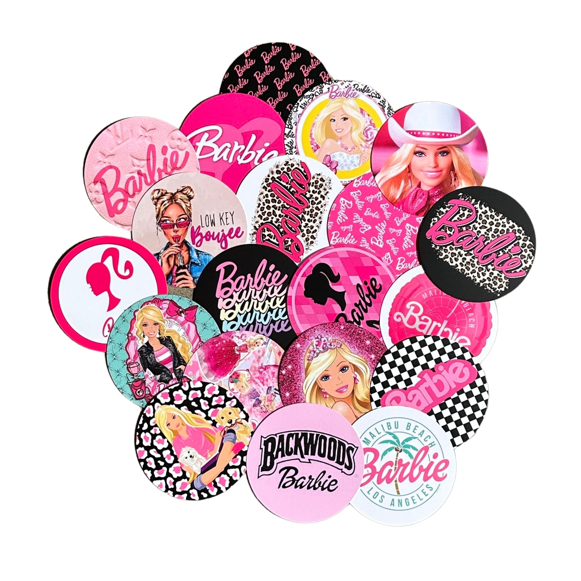 Pink Fashion Doll Freshie Cardstock Cutout Rounds | 20 pk 2” inches arbie Silicone Mold Oil Resistant Girly Western Drop Can Valentine