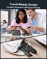 Husă andocabilă JEMDO pentru Nintendo Switch 2, mâner din silicon pentru Joy-Con, capac spate din PC, ramă din TPU, față rezistentă la zgârieturi, 8 sloturi pentru carduri, 2 capace pentru joystick 9
