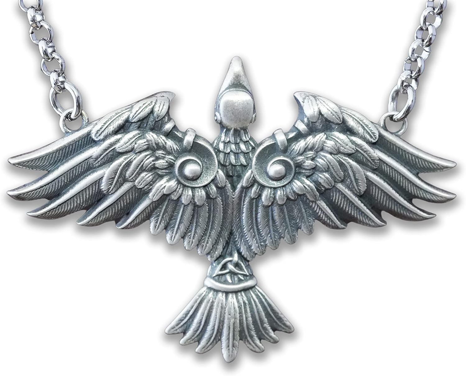Baldur Jewelry - Viking Raven Crow Bird Necklace - Celtic Norse Odin Bird Raven Hugin Munin Pendant Necklace - Raven Wings Necklace - Raven Jewelry - Raven Skull Pendant - Raven Gifts
