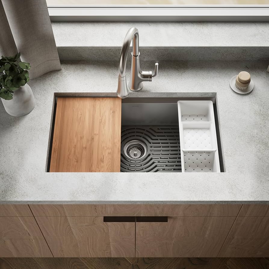 KOHLER K-80084-1PC-NA Task Kitchen Sink, 33