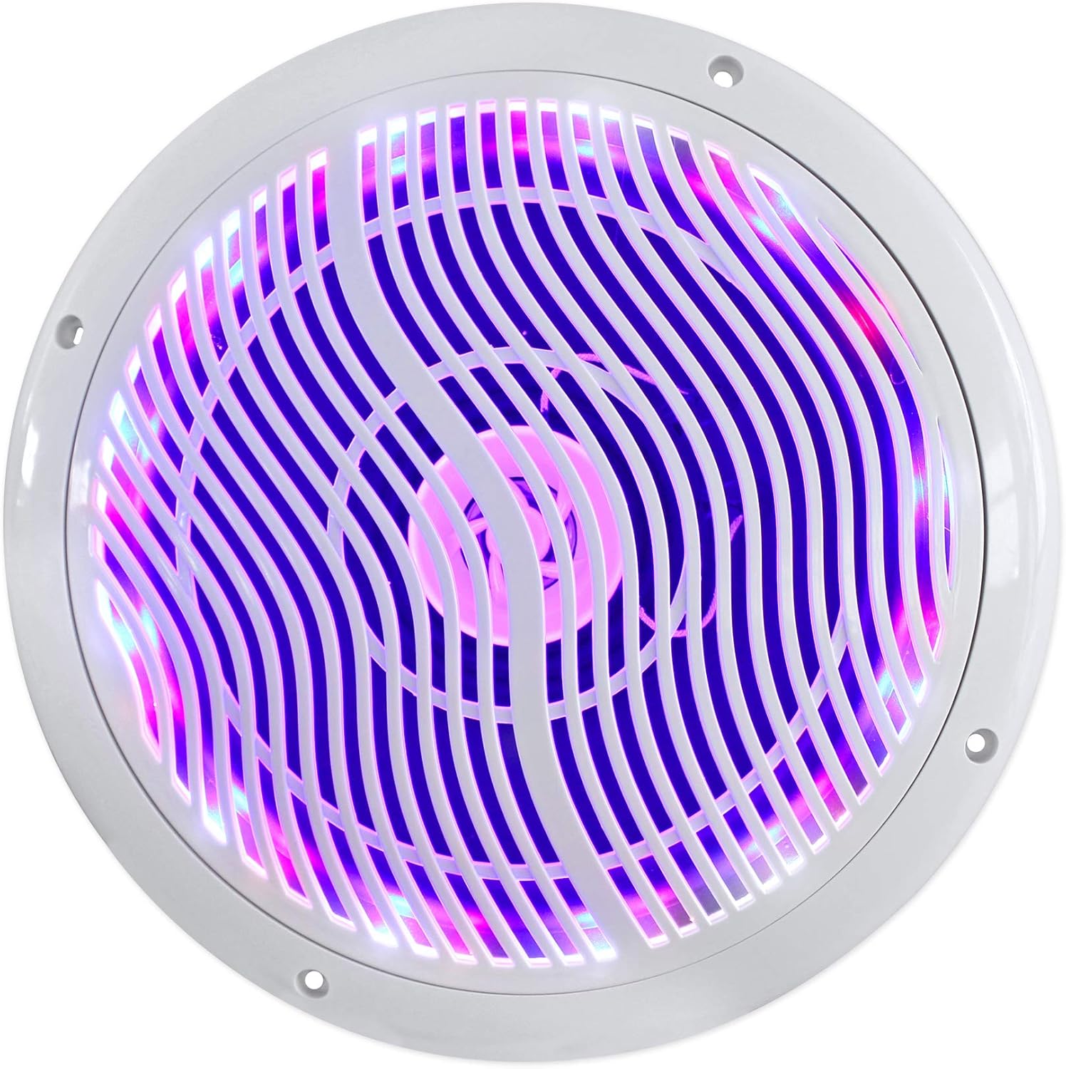 Rockville RMC80LW 8" Marine Speakers, 800W 2-Way, White, Multi-Color LED Lighting with Remote, Waterproof and UV Resistant for Boats and Outdoor
