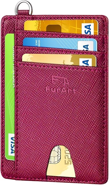 FurArt Credit Card Holder Wallet, Slim RFID Blocking Minimalist Women's Card Wallet
