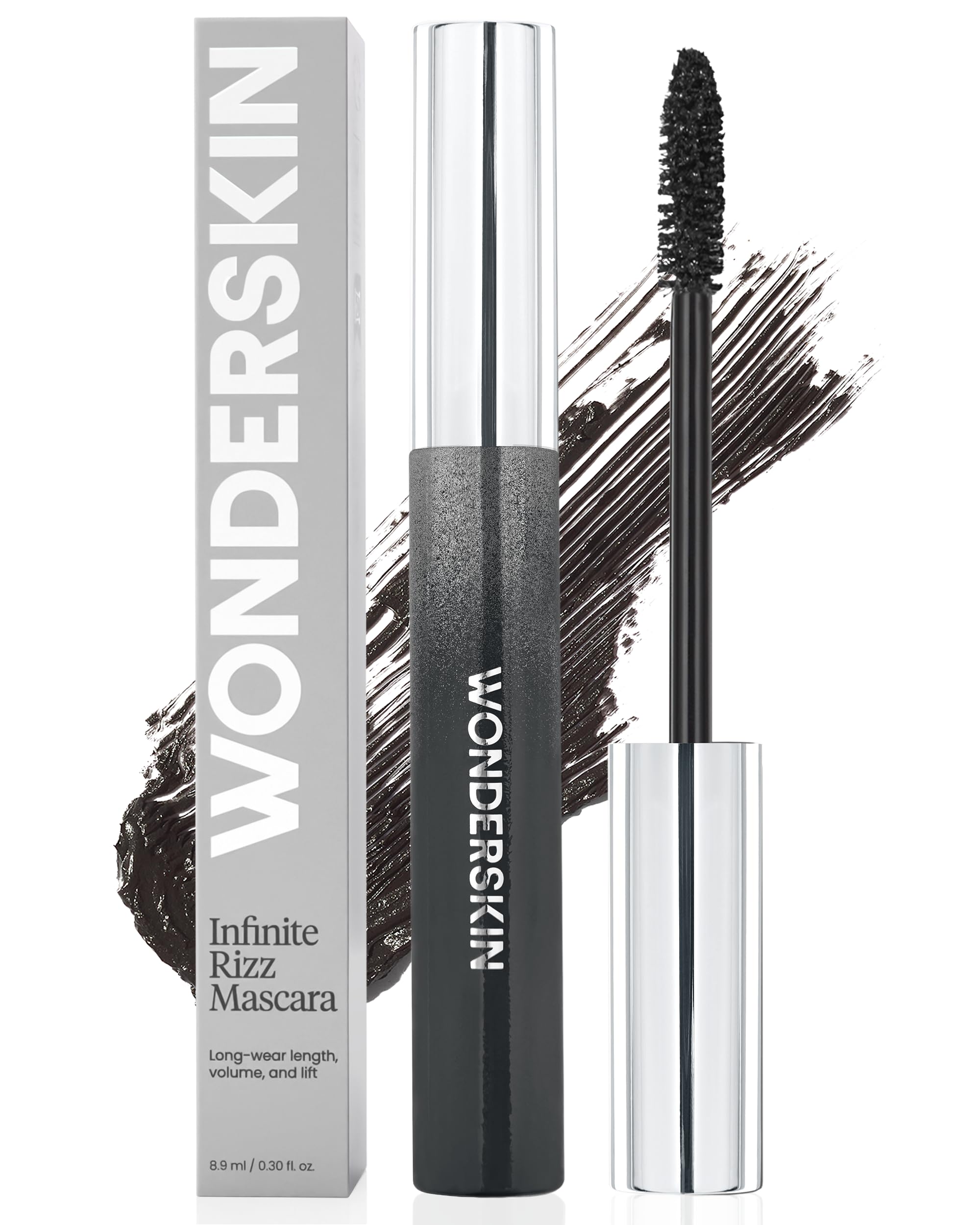 Wonderskin Infinite Rizz Mascara - Mascara Nero Per Volume E Lunghezza, Trucco Volumizzante Per Ciglia A Lunga Tenuta, A Prova Di Sbavature E Resistente All'Acqua (Nero)