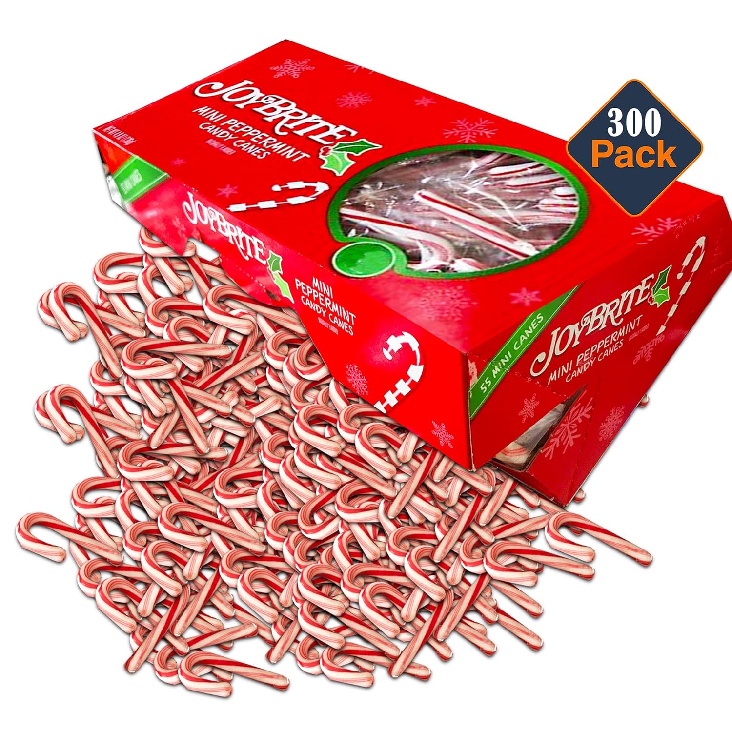 Peppermint Mini Candy Canes Bulk, 300 Count Individually