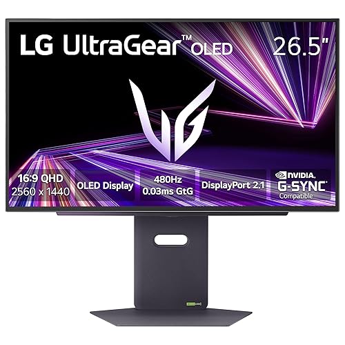 LG 27GX790A-B 27-inch Ultragear OLED Gaming Monitor QHD 1440p 480Hz, 0.03ms, DisplayPort 2.1, True Black 400, NVIDIA G-Sync, AMD FreeSync Premium Pro, HDMI, USB, Tilt/Height/Swivel/Pivot Stand, Black - 27" black