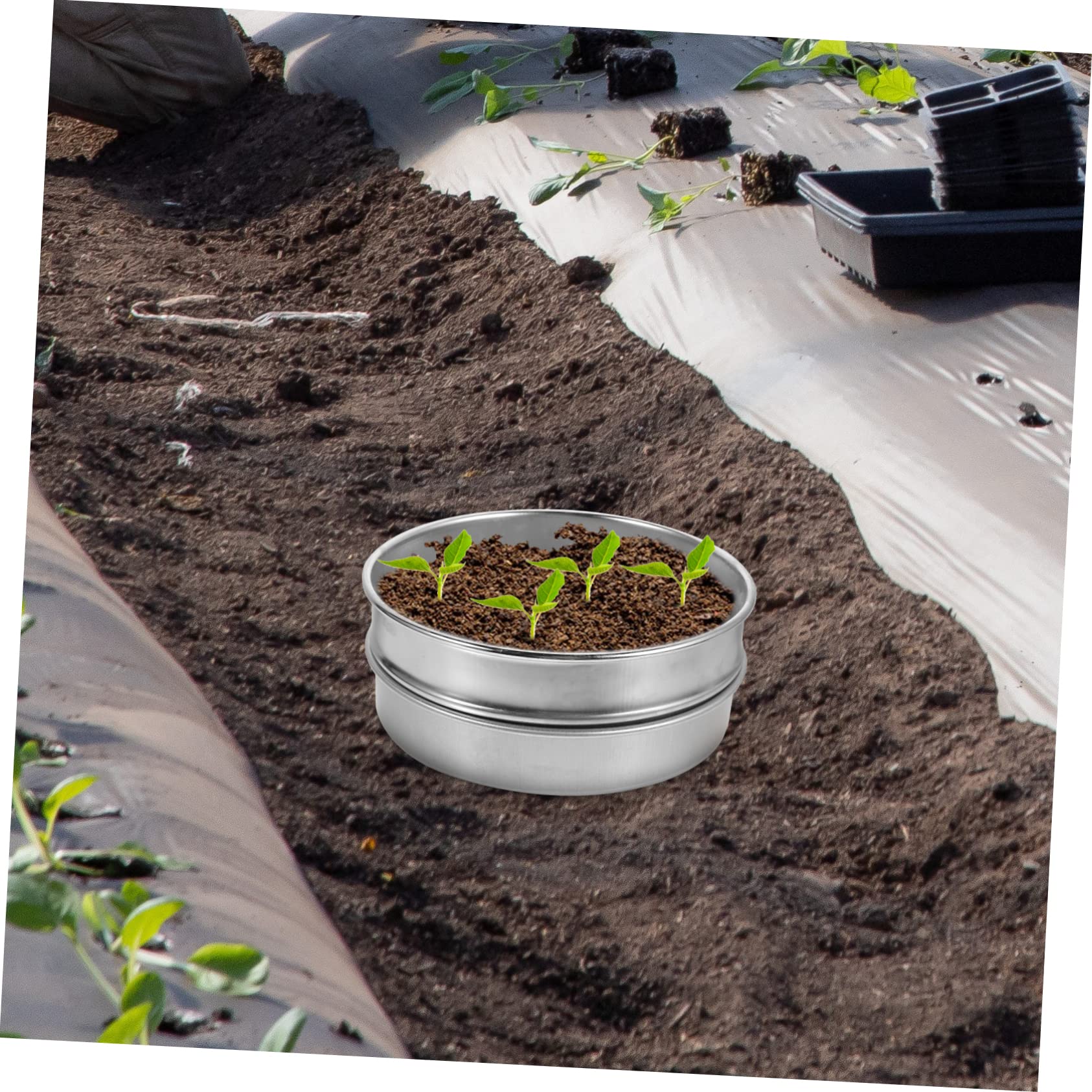 Anzuchtschale aus Edelstahl 20cm Satz mit Deckel für Indoor Pflanzen und Gemüse Anzucht Starter Pflanzzubehör für Blumen und Früchte