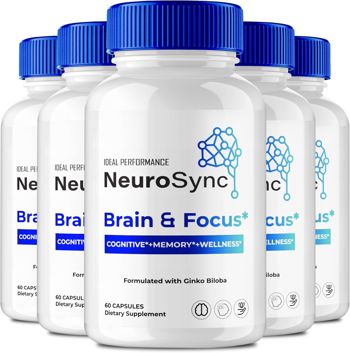 Neuro Sync Capsules - Neuro Sync Advanced Formula Nootropic Supplement Pills for Nerve and Brain Health Support, NeuroSync Brain and Focus All Natural Support Reviews (5 Pack)
