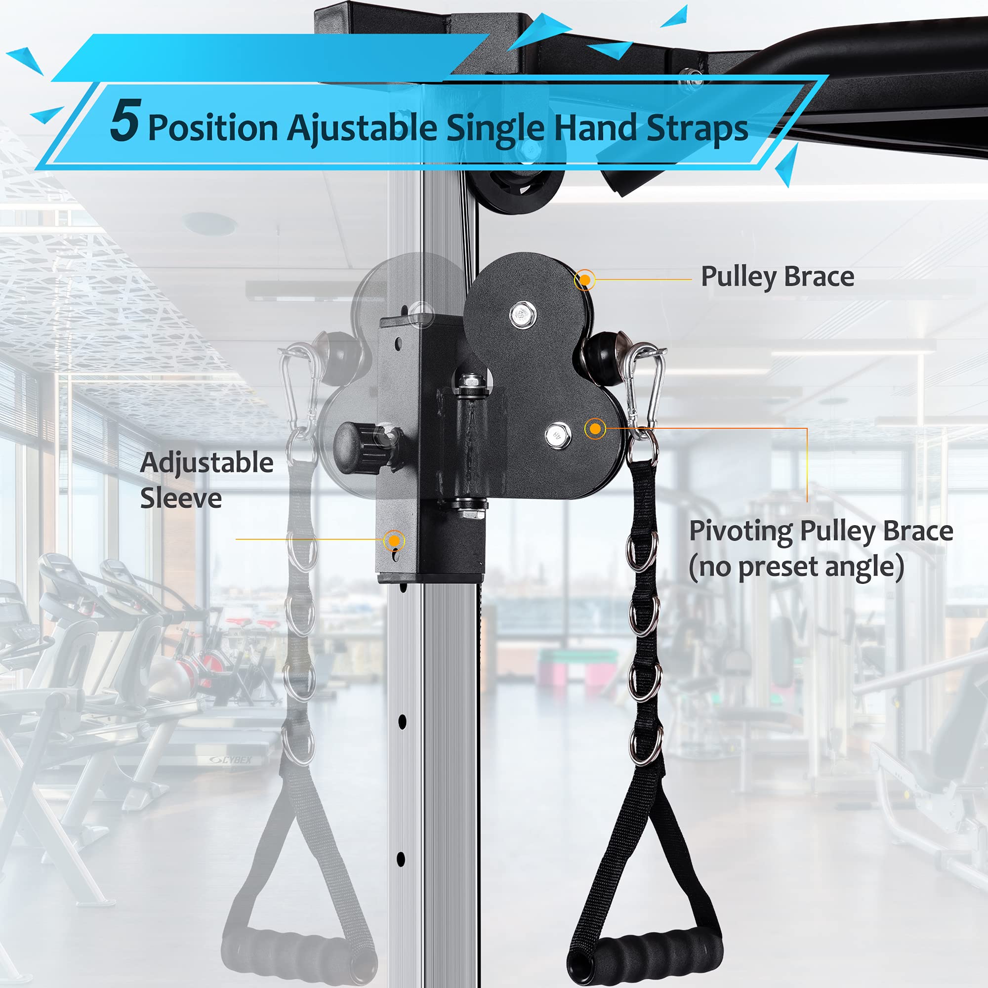 Merax Cable Crossover Machine with LAT Pulldown and Low Row, Crossover Station with MultiGrip
