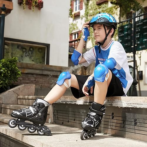 Miniatura 6 de WeSkate Patines en línea ajustables, cuchillas de rodillo al aire libre para niñas y niños principiantes, divertidos patines iluminadores con todas