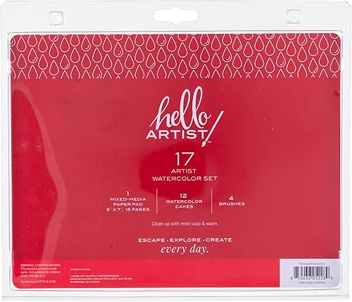 Miniatura 3 de Hello, Artist! Juego de acuarela de 17 piezas, multicolor