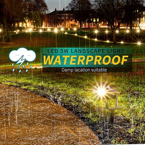 Miniatura 5 de LEACOCO Luces LED de paisaje, 5 W 120 V CA para caminos al aire libre, jardín patio, luz de inundación impermeable IP65, foco al aire libre con