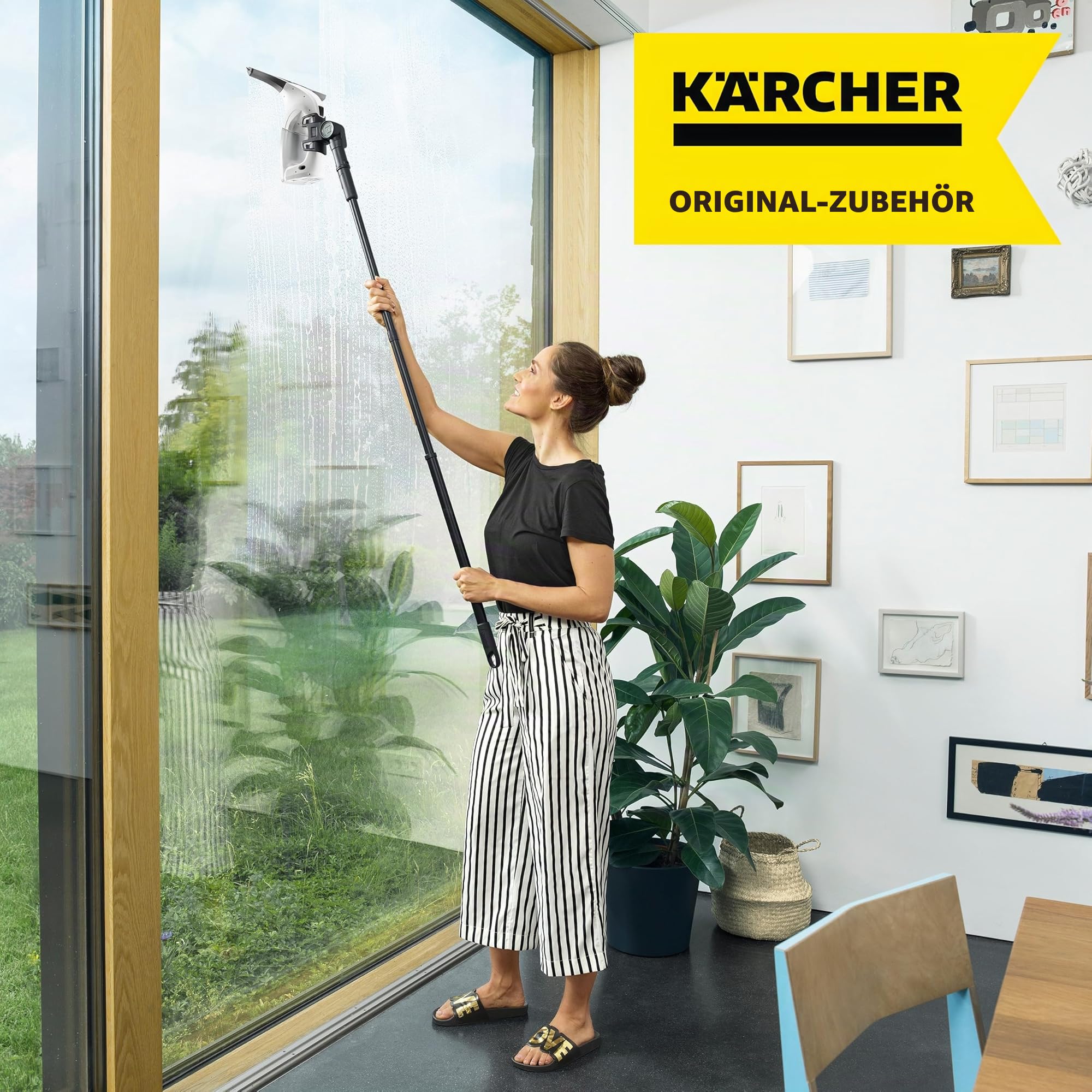 Kärcher Verlängerungsset (für alle Kärcher WV und KV 4, ausziehbar von 0,6 bis 1,5 Meter, Set mit 2 Teleskopstangen, mühelose Erreichbarkeit höher gelegener Fensterflächen)