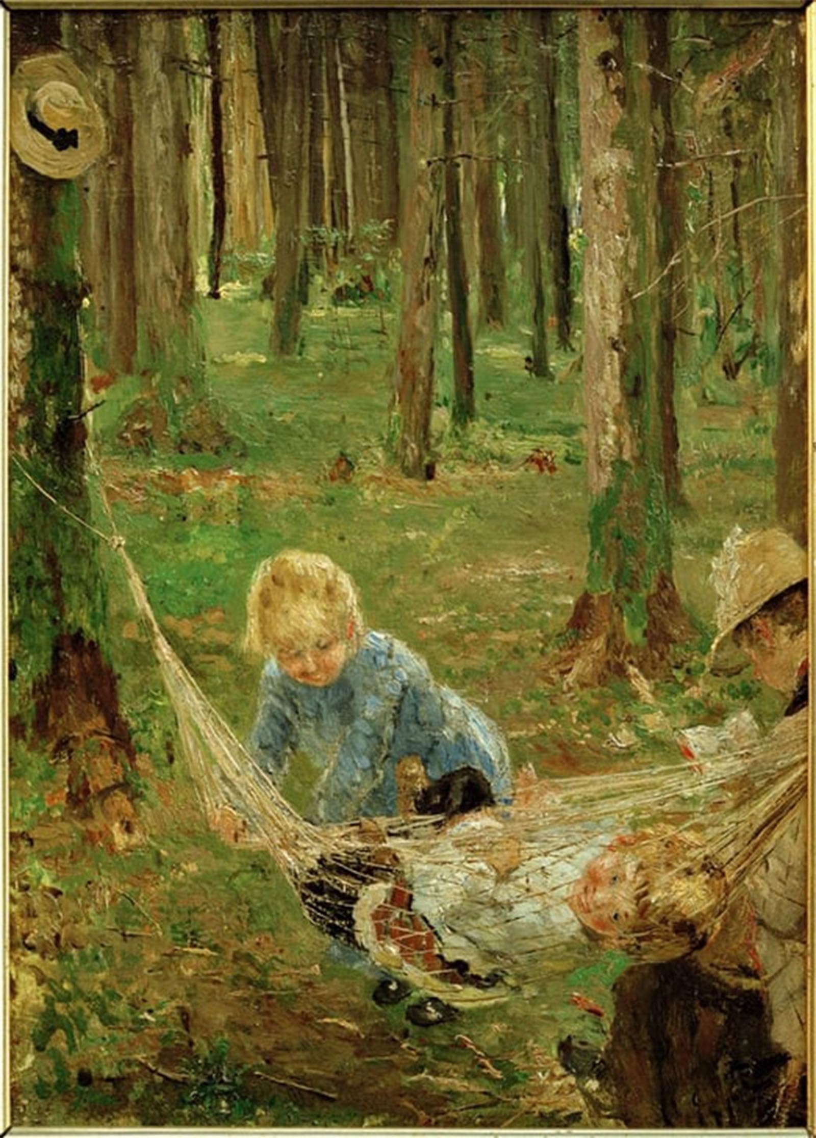 POSTERIIk Vintage Art Print Images Pictures Print in the Hammock by Fritz Von Uhde Modern Colour Posters for Office Home Decor 60x90cm