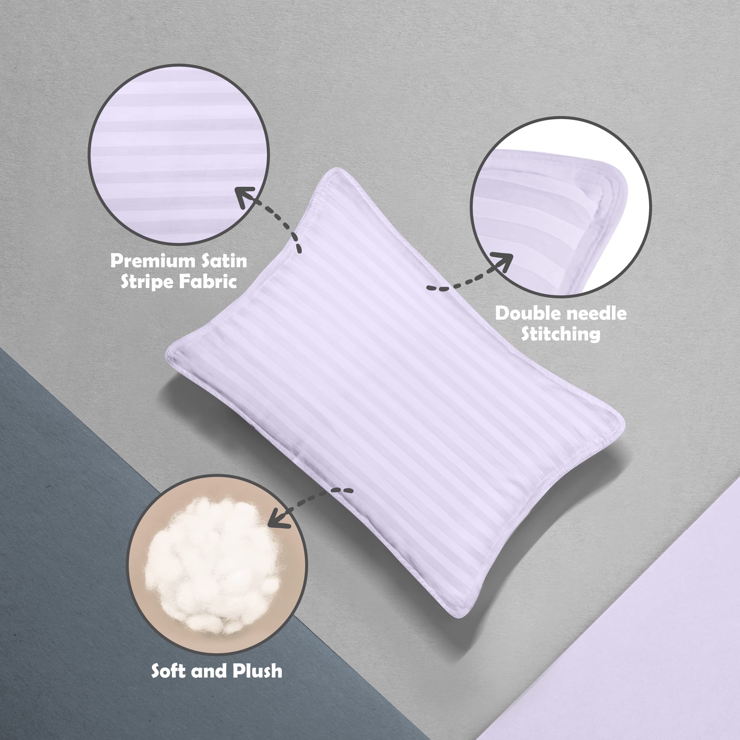 Utopia Bedding Almohada para niños pequeños (Lavanda, Paquete de 2), Almohadas de 13 x 18 Pulgadas para Dormir, Carcasa de Mezcla de algodón Suave y Transpirable, Relleno de poliéster, Almohada para