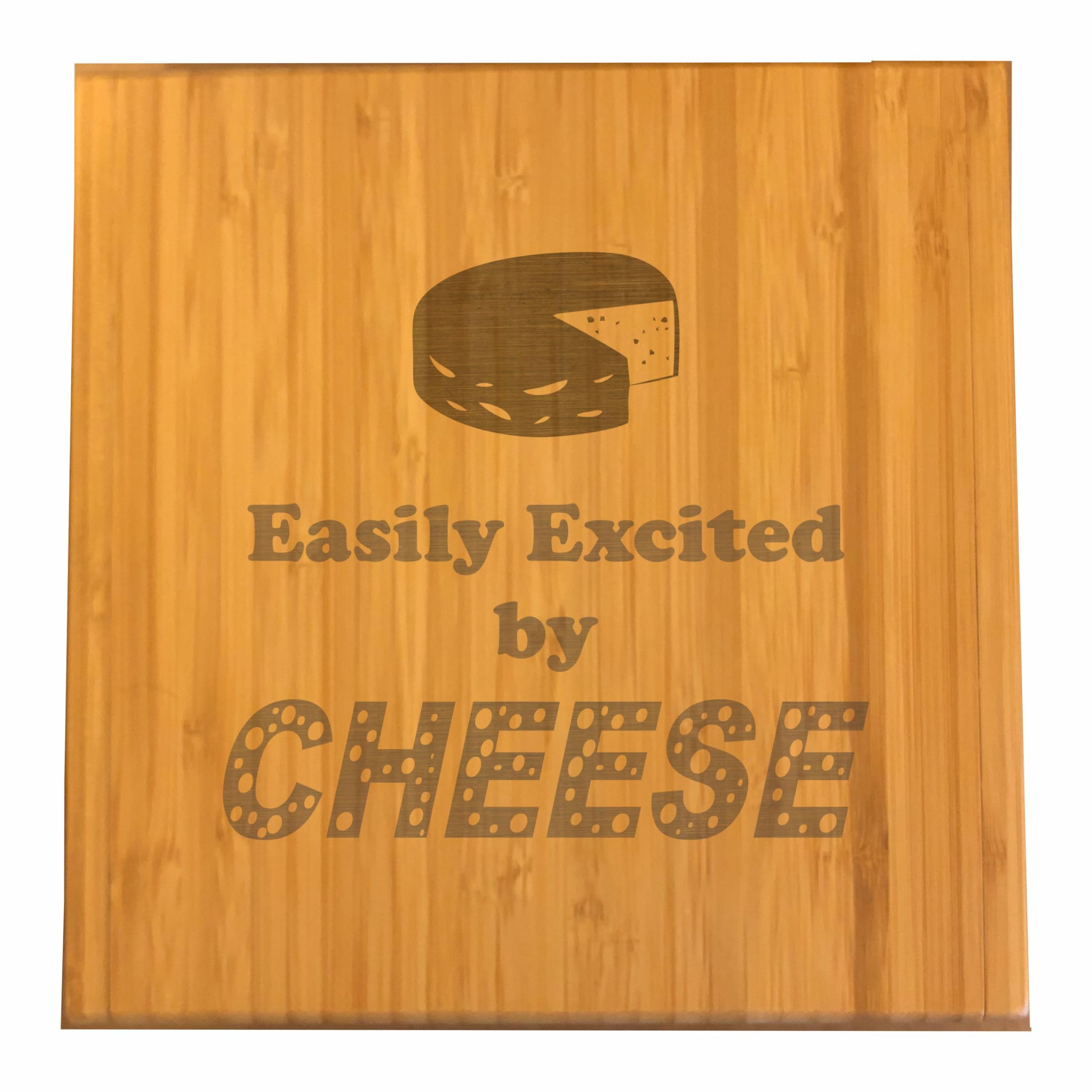 Funny Gifts For Cheese Lovers Easily Excited by Cheese Engraved Bamboo Case with Cheese Tool Set