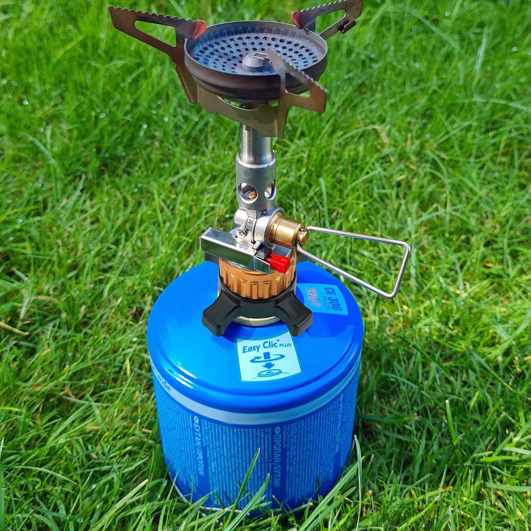 Onlyfire Adaptery do kartuszy z zaworem do kartuszy gazowych Easy-Click/CV Przejście z zamka bagnetowego na gwint 7/16", adapter do kartuszy gazowych, złoty, 1 szt