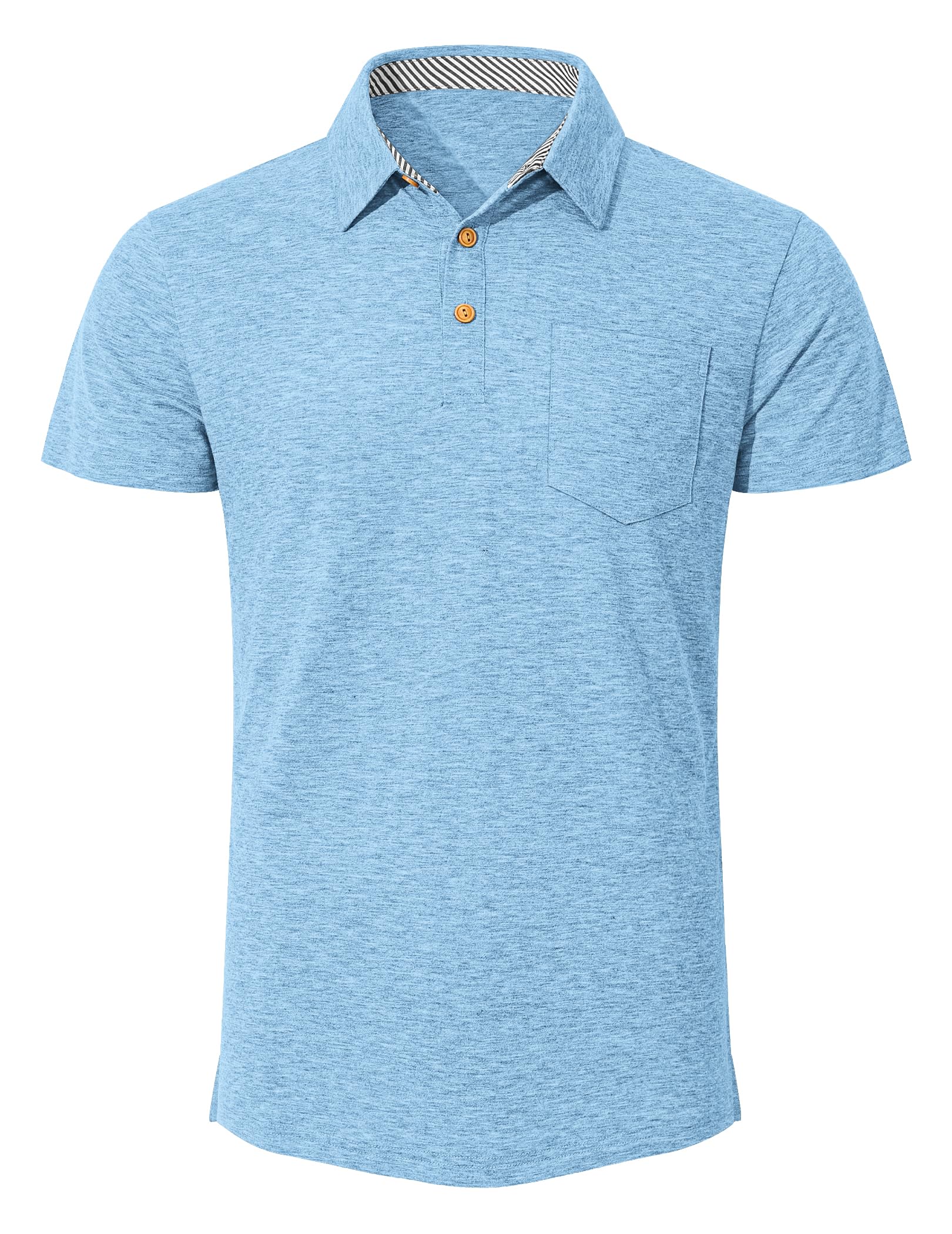 TARAINYA Polo Hombre Algodón Manga Corta Poloshirt con Bolsillo Verano para Oficina Ocio y Golf