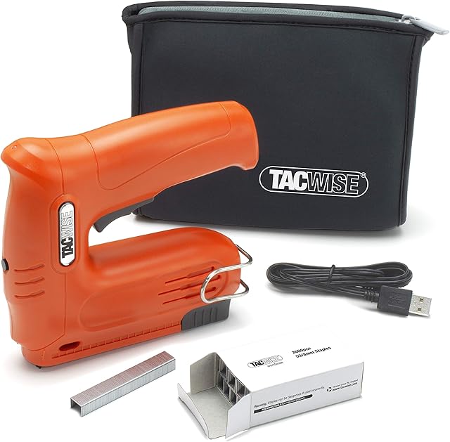 Tacwise 1564 Hobby 53-13EL Cordless 4V Staple/Nail Gun with 2,000 Staples and a Storage Bag, Uses Type 13 & 53 Staples and Type 180 Nails, Orange