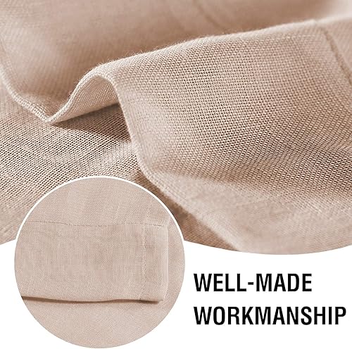 Miniatura 4 de H.VERSAILTEX - Cortinas de mezcla de lino natural semitransparentes, con bolsillo para cortinero, filtrado de luz, 2 paneles, para sala de estar,