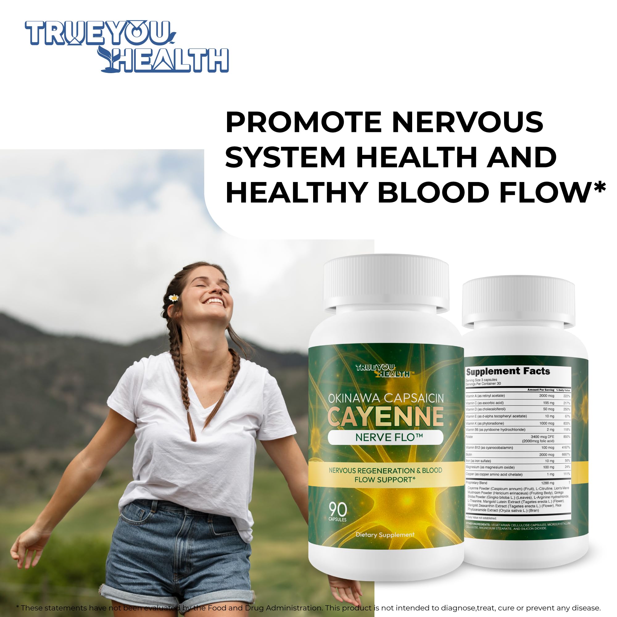 Okinawa Capsaicin Cayenne Nerve Flo - Our Best Neuropathy, Memory, & Pressure Supplement - Nervous System Support Cayenne Pepper Supplement - Okinawa Capsaicin For Neuropathy And Healthy Nerve Flow — Amazon image 6