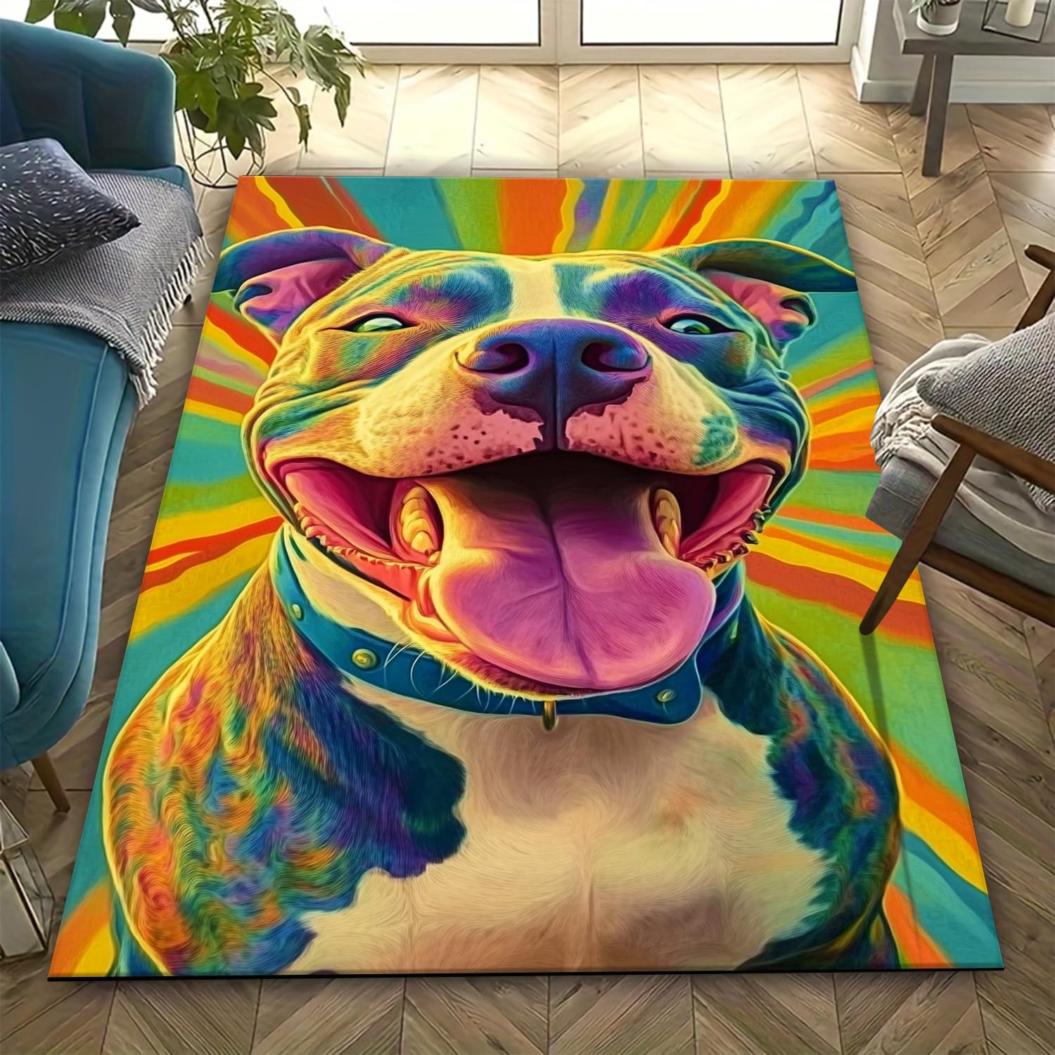 Tapis salon imprimé animal de sol antidérapant pour couloir
