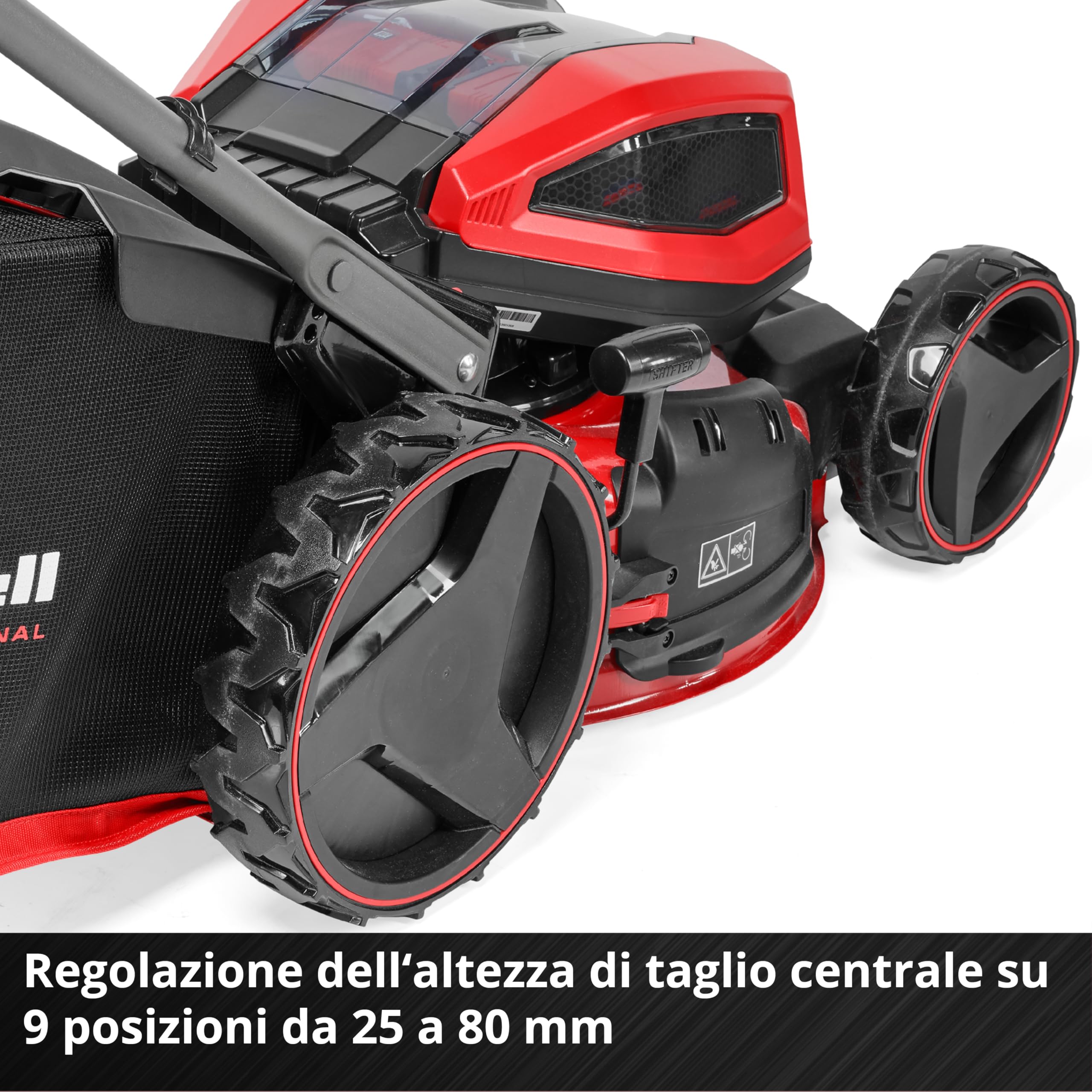 Einhell tosaerba GP-CM 36/47 S Li BL Kit Power X-Change (36 V, larghezza di taglio 47 cm, fino a 700 m², Brushless, cesto da 65 litri, ruota motrice, incl. 4 batt. da 4,0 Ah + 2 Twincharger)