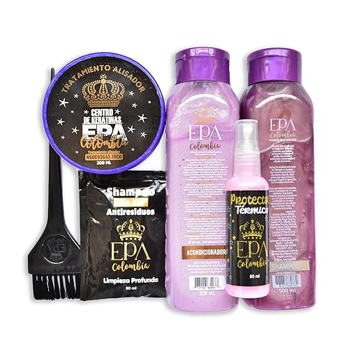 EPA COLOMBIA Keratina Con BIOTINA, Aceite de Argán, Aceite de Ricino, Proteínas y Aminoácidos. Repara, hidrata, suaviza y da brillo espejo.