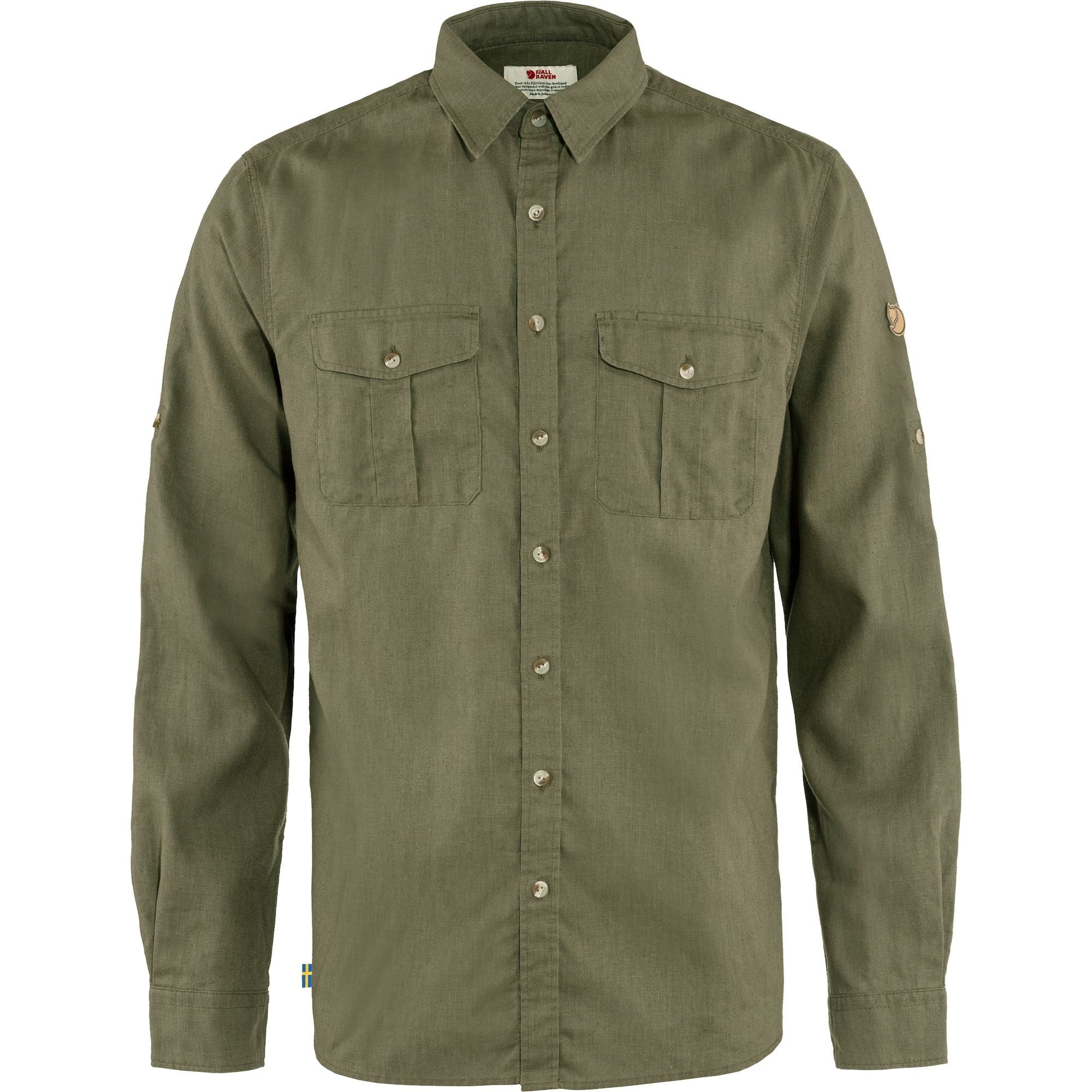 Fjällräven Men's Green Fjallraven 87208-620 Övik Travel Shirt Ls M Shirt Size L