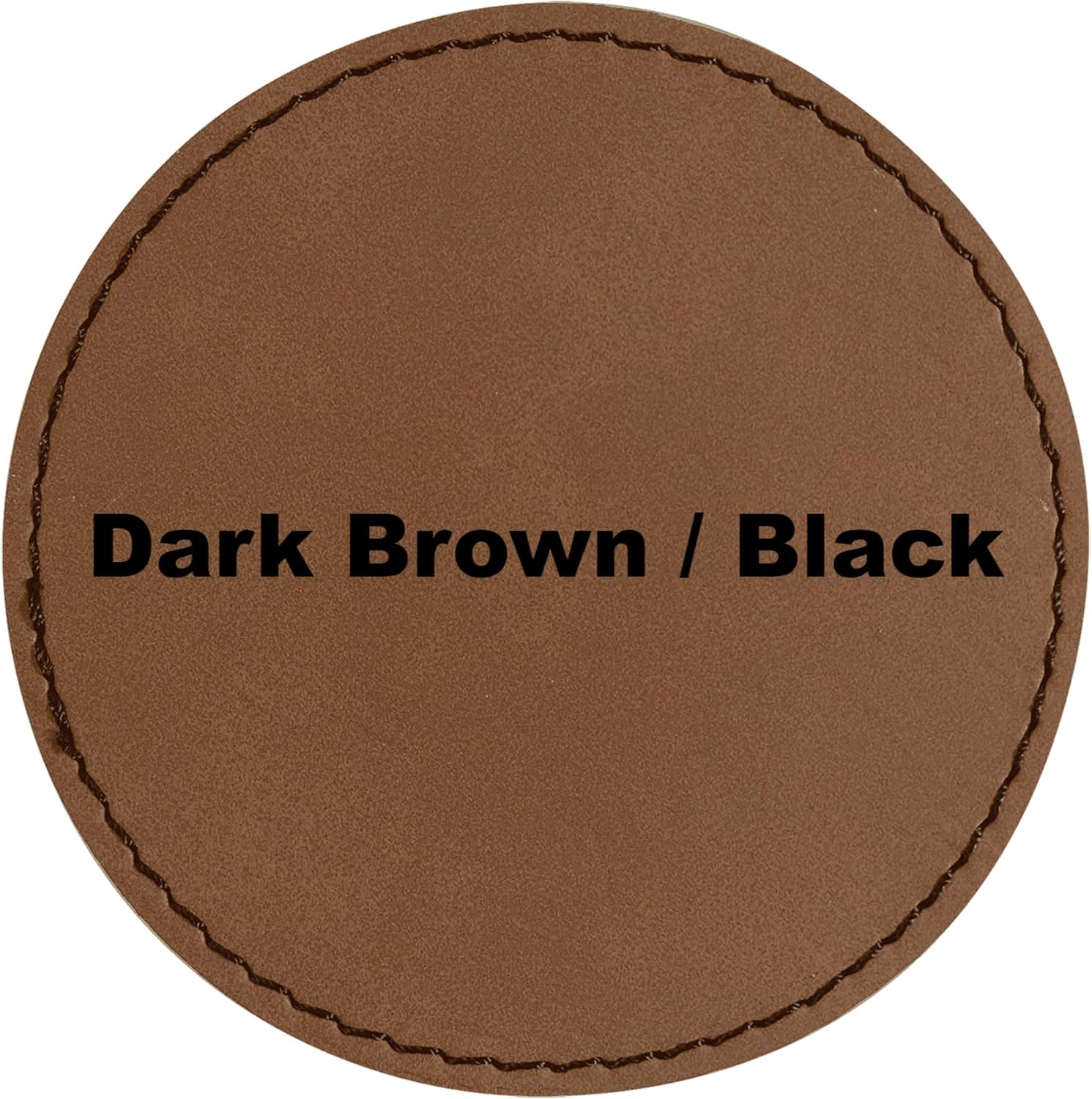 2.5" Round Blank Laserable Leatherette Hat Patches with Adhesive Faux Leather Patches for Hats Custom Fabric Repair Sew Laser Supplies (Dark Brown/Black, 25)