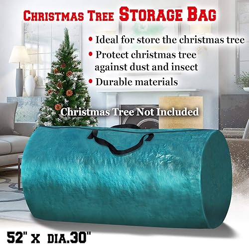 Miniatura 9 de BenefitUSA Bolsa de almacenamiento para árbol de Navidad artificial grande y resistente, para limpiar hasta 8 pies (rojo)