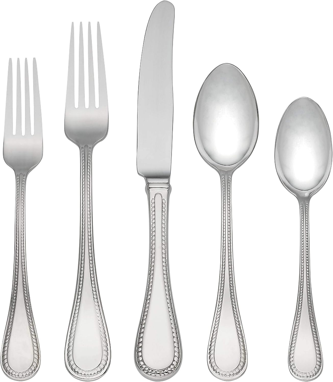 Kate Spade New York Larabee Dot 5-piece Flatware Set, 0.9 LB, Metallic
