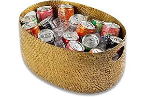 Tablecraft Aluminum Ice Beverage Tub, Cooler Bucket for Party Drink Bottle, Wine,...